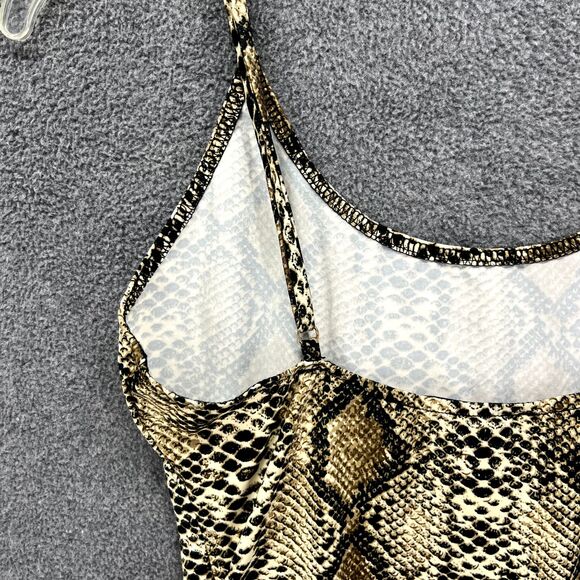 Hera Collection Bodysuit Womens Small Snake Skin Print Sleeveless Snap Celebrity - Picture 9 of 14